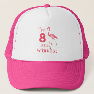 Casquette Enfants 8e anniversaire Cute Pink Flamant rose