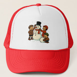 Casquette Enfants d'autrefois construisant un bonhomme de ne
