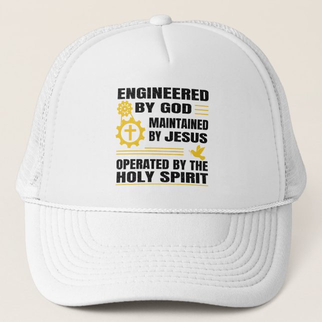 Casquette Engineered by God, Maintained by Jesus,  (Devant)