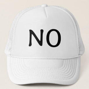 Casquette Énoncé en gras "Non" Minimaliste