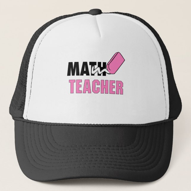 Casquette Enseignant Funky Math Pink Eraser (Devant)