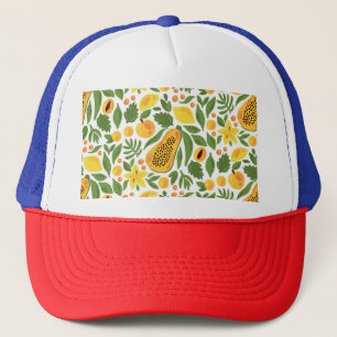 Casquette Ensemble de fruits exotiques : papaye, citron, man