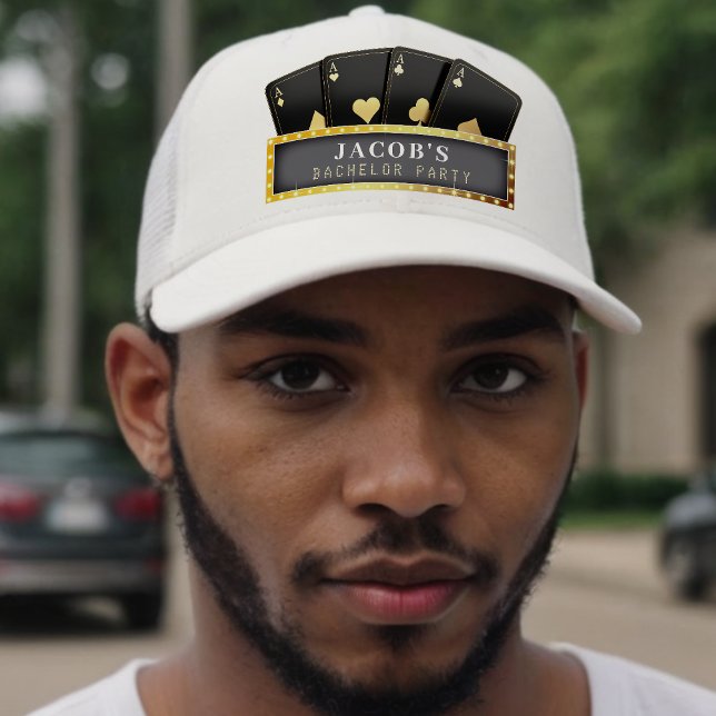 Casquette Enterrement de vie de garçon As de Pocker Noir & O (Créateur téléchargé)