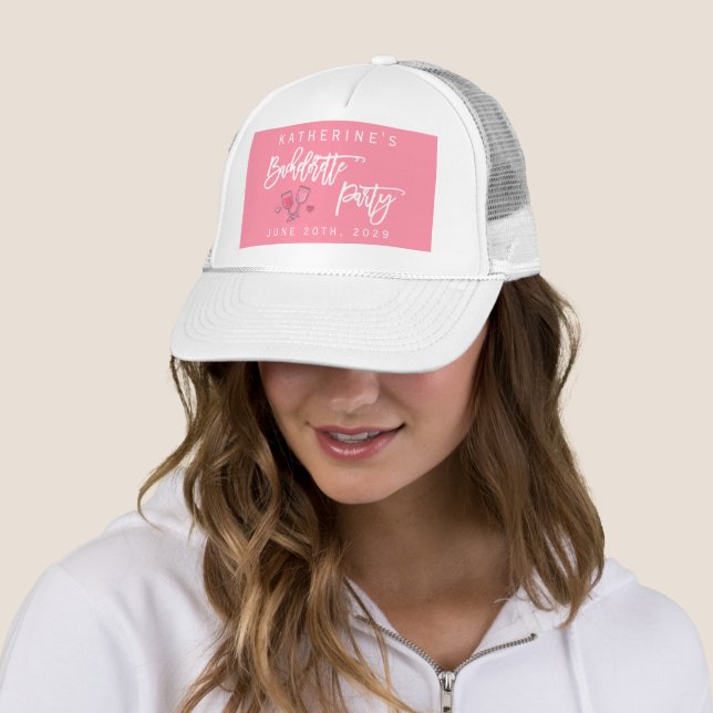 Casquette Enterrement de vie de jeune fille rose (En situation)