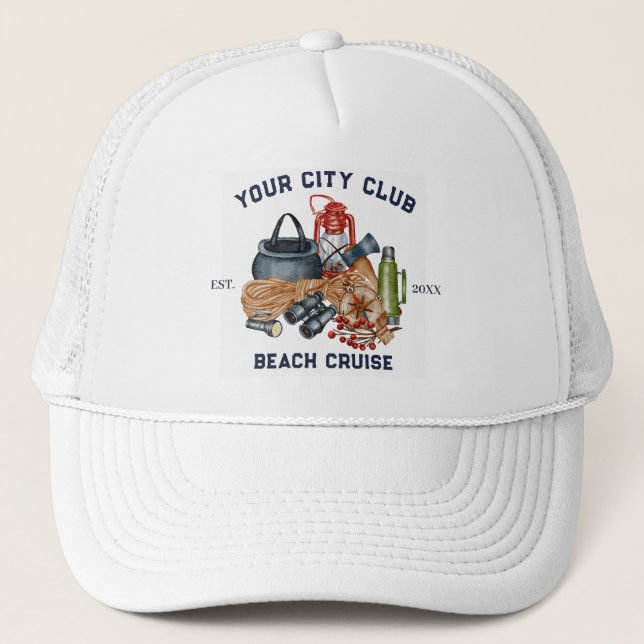 Casquette Enterrement de vie de jeune fille week-end de camp (Devant)
