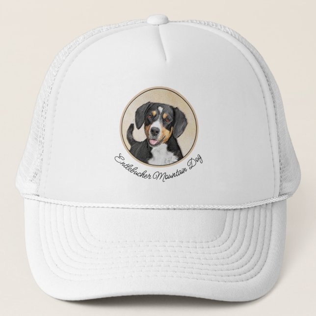 Casquette Entlebucher Mountain Dog Painting Original Chien A (Devant)
