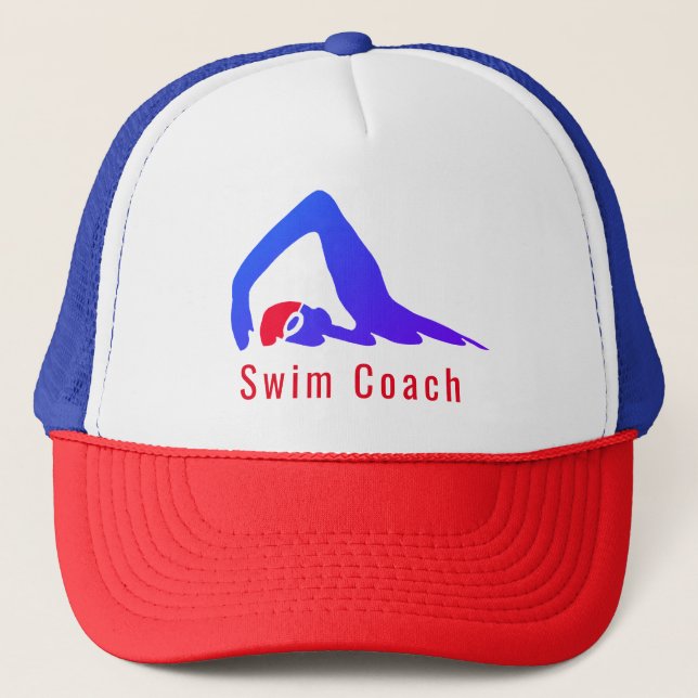 Casquette Entraîneur de natation - personnalisé avec vos mot (Devant)
