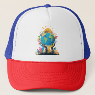 Casquette Environnement - Illustration de la Terre avec la m