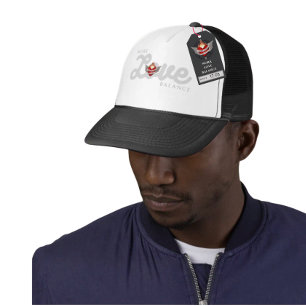 Casquette Équilibre travail amour en lettrage gris