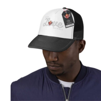 Casquette Équilibre travail amour en lettrage gris