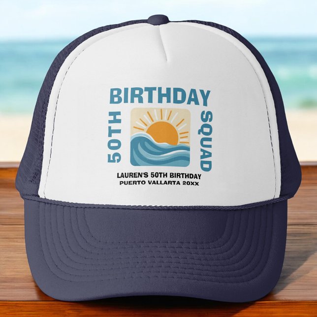 Casquette Équipe d'anniversaire Coucher de soleil 21e 30e 40 (Créateur téléchargé)