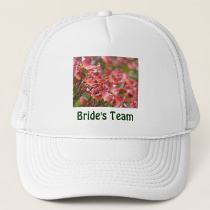 Casquette Équipe de la mariée chapeau mariage floral rose bl