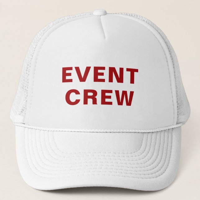 Casquette Équipe de l'événement - texte rouge, facile à lire (Devant)