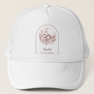 Casquette Équipe de mariée disco rose boogie