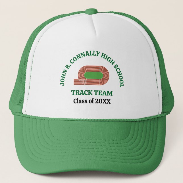 Casquette Équipe de piste de l'école secondaire verte person (Devant)