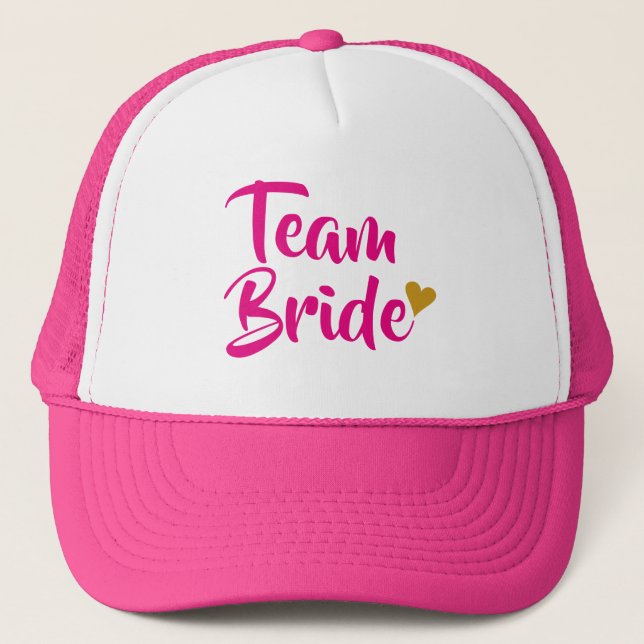 Casquette Équipe Mariée Cœur Doré (Devant)