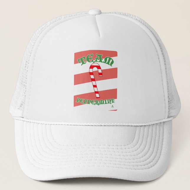 Casquette Équipe Menthe Poivrée Drôle de conception de Noël  (Devant)