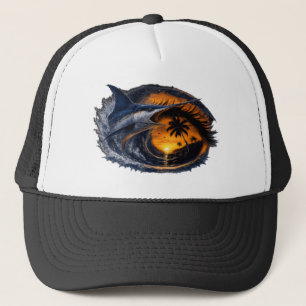 Casquette Espadon Sunset Wave – Art océanique tropical surré