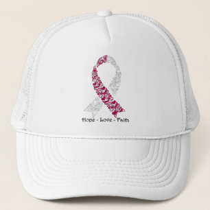 Casquette Espoir Bourgogne et ruban blanc de conscience