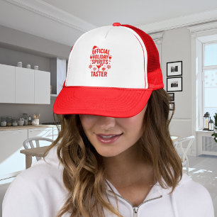 Casquette Esprit drôle de Noël dégustateur rouge