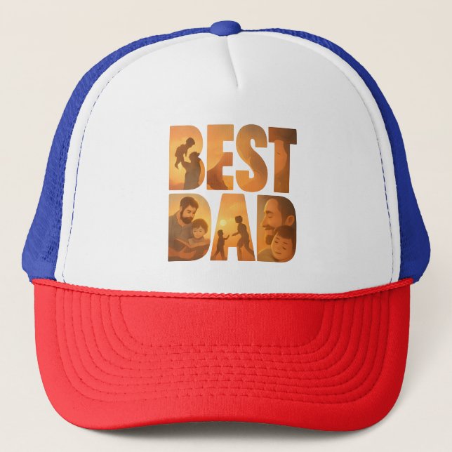 Casquette est papa Jamais Retro Trucker Chapeau (Devant)