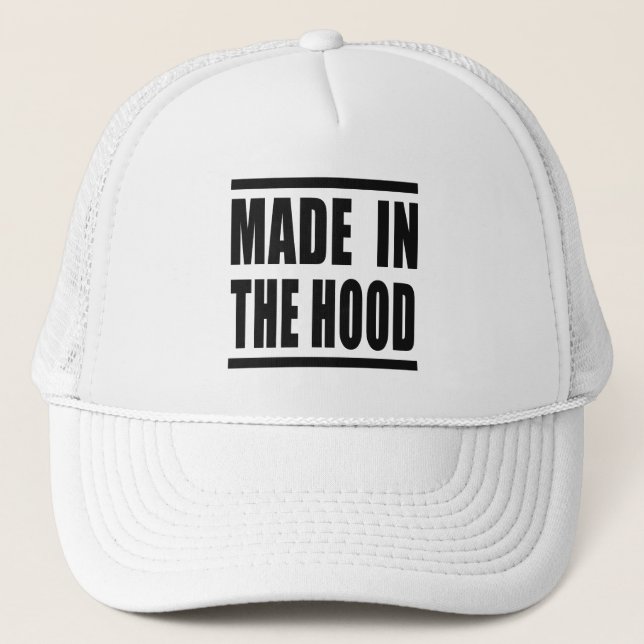 Casquette Estampa Hip Hop - Made in the Hood - Bone (Devant)