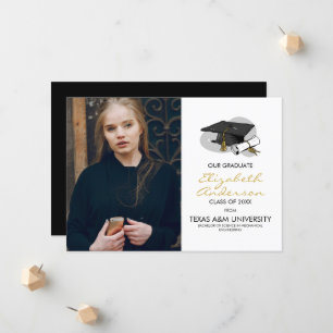 Casquette et Faire-part photo de diplôme tirée à l