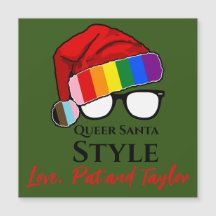 Casquette et lunettes de style Queer Père Noël