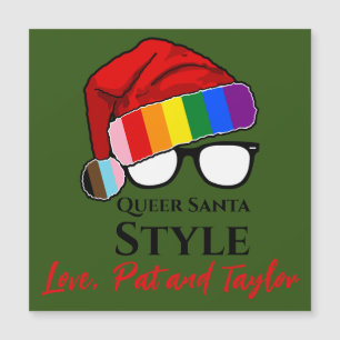 Casquette et lunettes de style Queer Père Noël