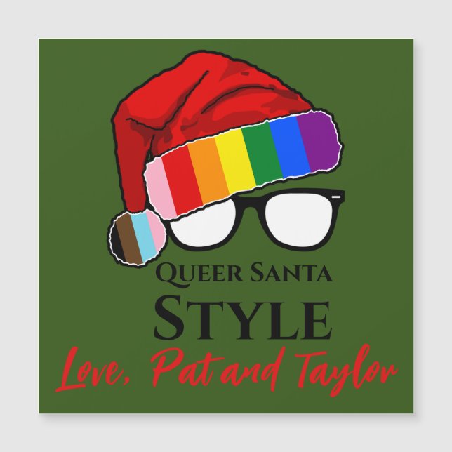 Casquette et lunettes de style Queer Père Noël (Devant)