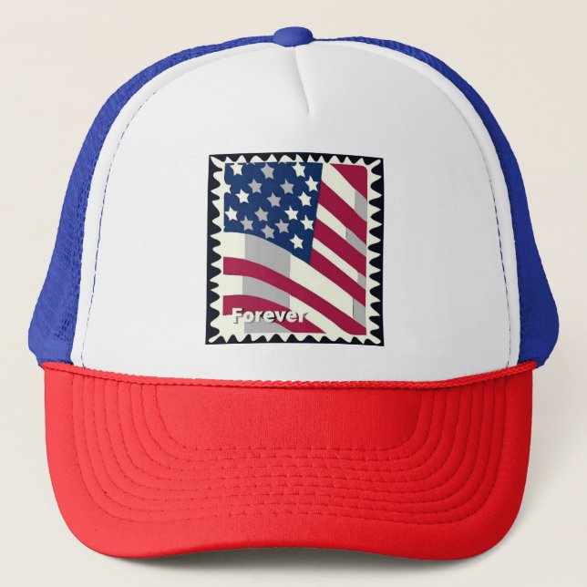 CASQUETTE ÉTATS-UNIS D'AMÉRIQUE DRAPEAU FOREVER STAMP (Devant)