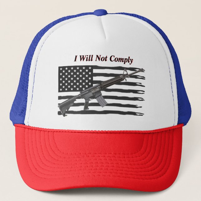 Casquette États-Unis déchiré Drapeau Je ne me conformerai pa (Devant)