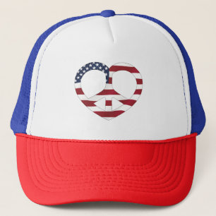 Casquette États-Unis Drapeau Coeur de la Paix