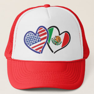 Casquette États-Unis Mexique Coeur Flags