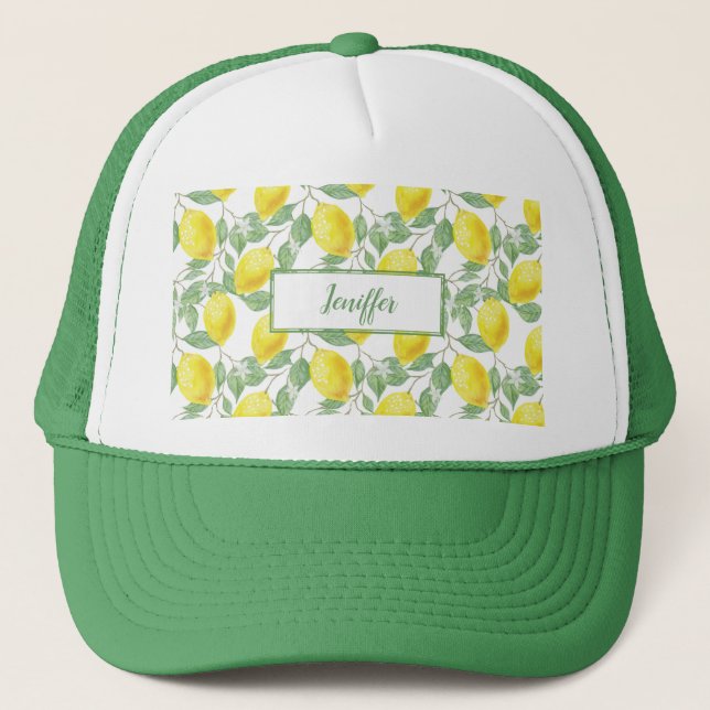 Casquette Été jaune citron doux. (Devant)