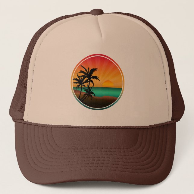 CASQUETTE ÉTÉ PLAGE TROPICALE  (Devant)