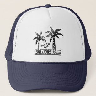 Casquette Été Soleil et mer - "SALUDOS" - Décor de palme