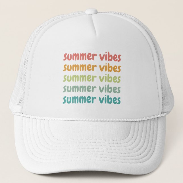 Casquette Été Vibes Plage Vacances Rétro Été (Devant)