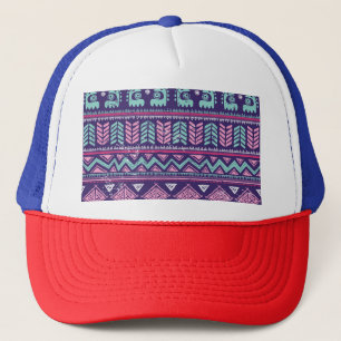 Casquette Ethnique Tribale : Motif coloré sans couture.