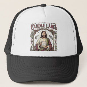 Casquette Étiquette de bougie Jésus Bougie Jésus Foi chrétie