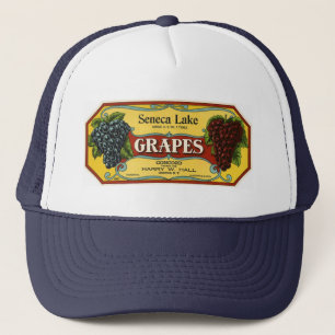 Casquette Étiquette de caisse de fruits vintage, raisins du