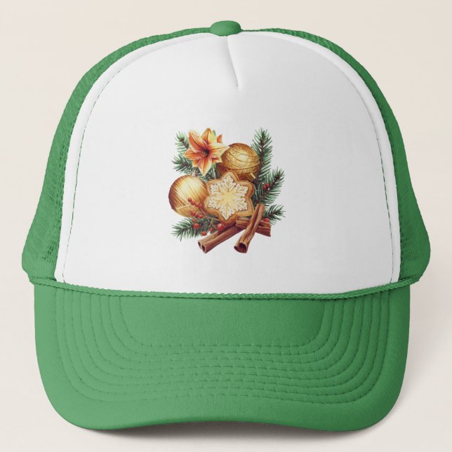 Casquette Étoile de Noël dorée à la cannelle (Devant)