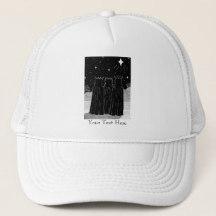 Casquette étoile de Noël trois rois noir et blanc saisonnier