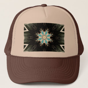 Casquette étoile en plumes bleues
