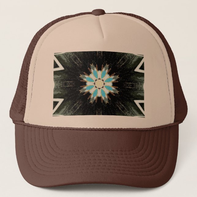 Casquette étoile en plumes bleues (Devant)