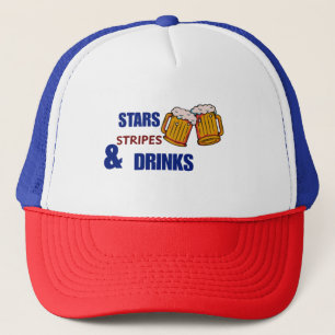 Casquette Étoiles Bandes & Boissons Drôle Patriotique 4 juil