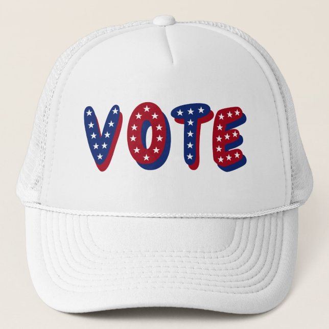 Casquette Étoiles de vote rouge blanc et bleu (Devant)