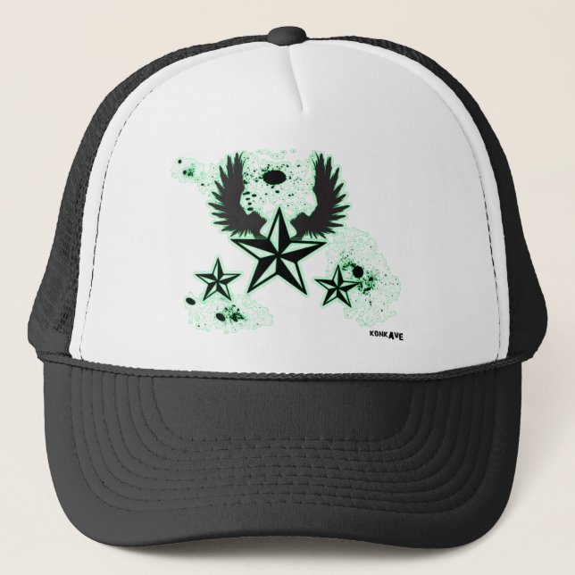 Casquette Étoiles et ailes de vert de Konkave (Devant)
