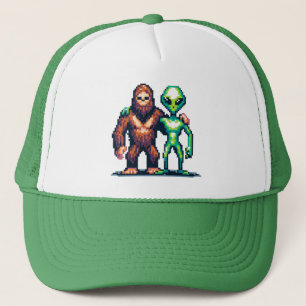 Casquette Être Alien extra-terrestre et art Pixel Bigfoot