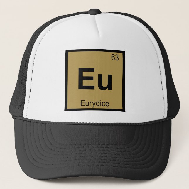 Casquette Eu - Eurydice Tableau Périodique de Chimie Grecque (Devant)
